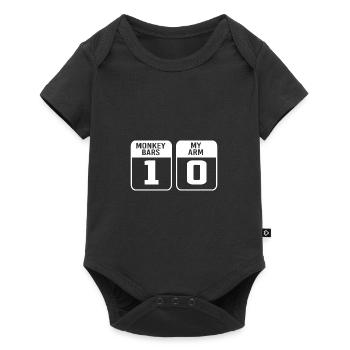 Gebrochener Arm Knochen Knochenbruch - Baby Premium Kurzarmbody - Schwarz - Vorne