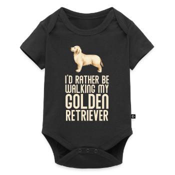 Golden Retriever - Baby Premium Kurzarmbody - Schwarz - Vorne