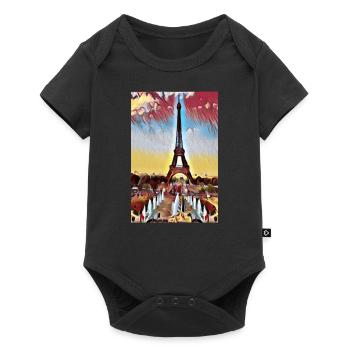 Tour Eiffel Paris Picture Paint - Body à manches courtes Premium Bébé - noir - Devant
