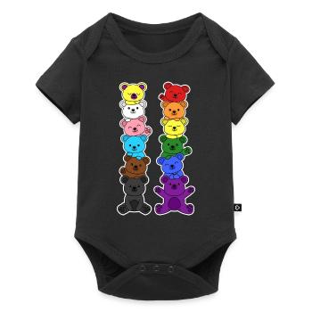 Pride Progress Flag Bears for Equality - Baby Premium short-sleeve bodysuit - black - Front