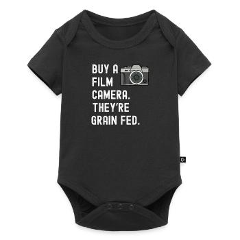 Film Camera grain fed funny photography gift - Baby Premium short-sleeve bodysuit - black - Front