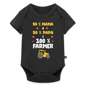 baby geburt schwangerschaft schwanger bauer - Baby Premium Kurzarmbody - Schwarz - Vorne