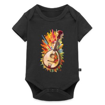 Bouzouki Instrument Gift - Baby Premium short-sleeve bodysuit - black - Front
