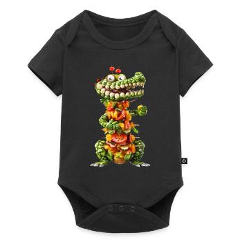 Krokodil Kebab - Baby Premium Kurzarmbody - Schwarz - Vorne
