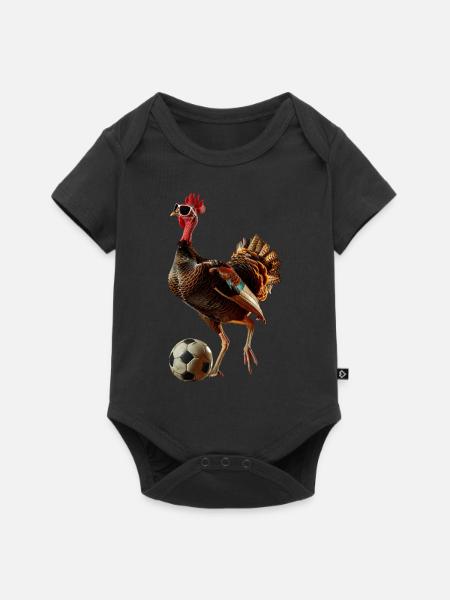Truthahn - Baby Premium Kurzarmbody - Schwarz