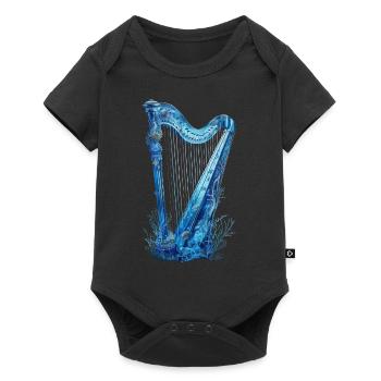 Fisch Harfe - Baby Premium Kurzarmbody - Schwarz - Vorne