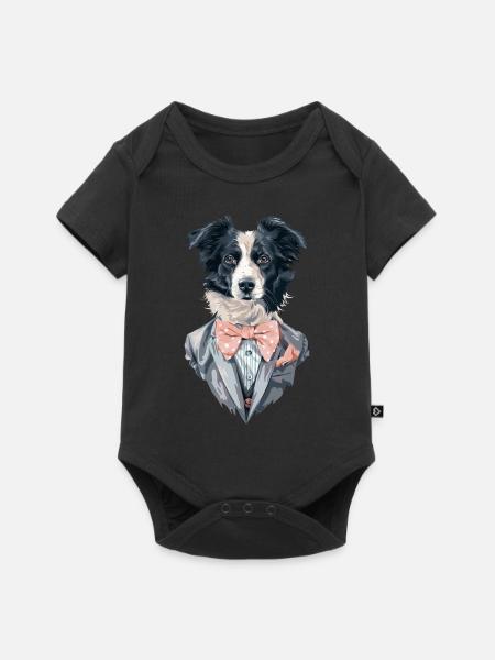 Border Collie - Baby Premium Kurzarmbody - Schwarz