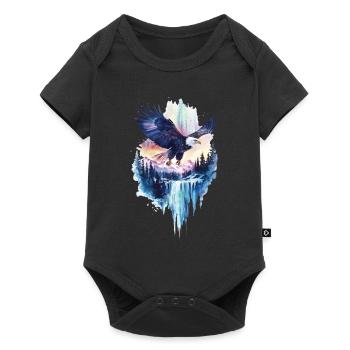 Adler - Baby Premium Kurzarmbody - Schwarz - Vorne