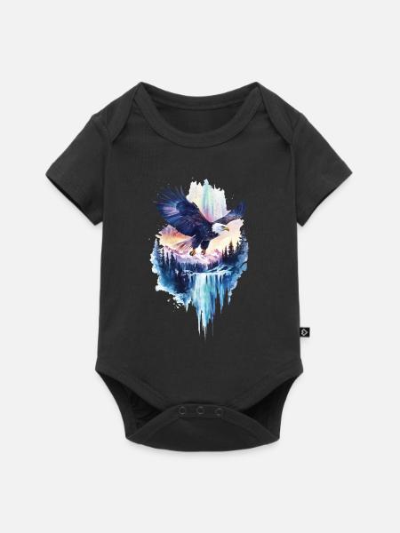 Adler - Baby Premium Kurzarmbody - Schwarz