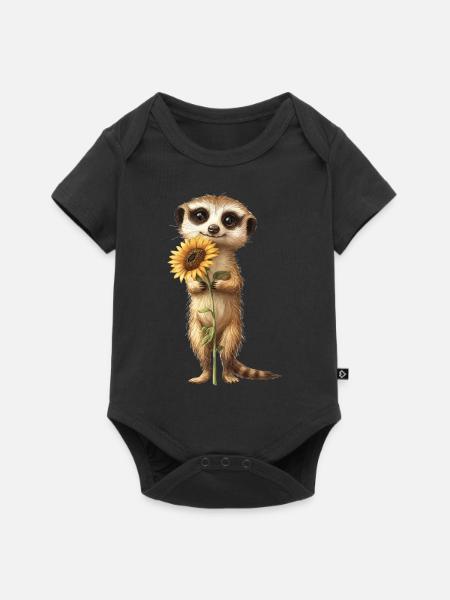 Roter Panda - Baby Premium Kurzarmbody - Schwarz