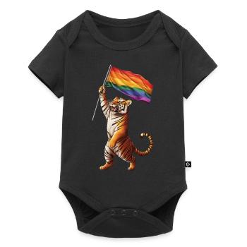 Tiger - Baby Premium Kurzarmbody - Schwarz - Vorne