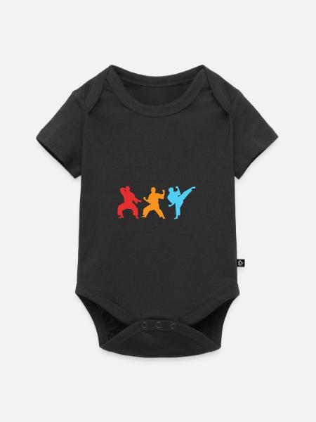 Jiu Jitsu Selbstverteidigung - Baby Premium Kurzarmbody - Schwarz