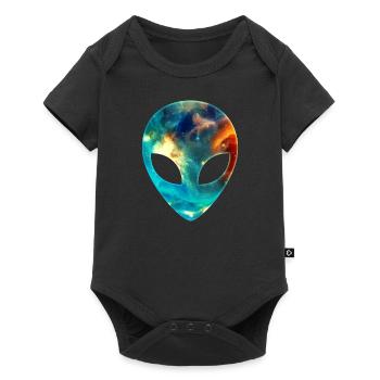 Alien, Head, Emoji, Galaxy Style - Baby Premium short-sleeve bodysuit - black - Front