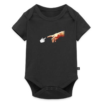 Funny 8bit Nerd & Geek Humor (Creation of Adam) - Baby Premium short-sleeve bodysuit - black - Front