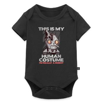 Human Costume Really A Robot Spooky Halloween Gift - Baby Premium short-sleeve bodysuit - black - Front