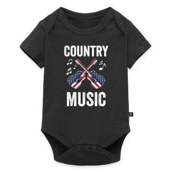 Musique country Drapeau américain USA Guitariste Musicien - Body à manches courtes Premium Bébé - noir - Devant