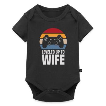 Leveled Up To Wife Wedding Marriage Gaming Gamer - Baby Premium short-sleeve bodysuit - black - Front