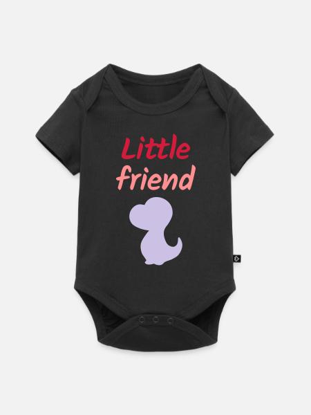 Little friend (Dinosaurierbaby) - Baby Premium Kurzarmbody - Schwarz