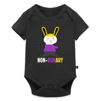 Nicht-Bunary Non Binary Genderqueer Pride Flagge - Baby Premium Kurzarmbody - Schwarz - Vorne