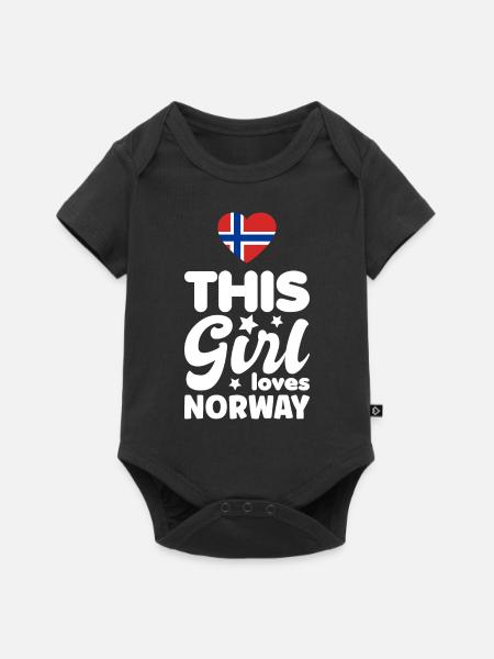 Norwegen Flagge Skandinavien Norwegische Fahne - Baby Premium kortärmad bodysuit - svart