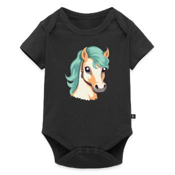 Tête de cheval - Body à manches courtes Premium Bébé - noir - Devant