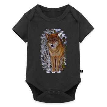 wolf - Baby Premium short-sleeve bodysuit - black - Front
