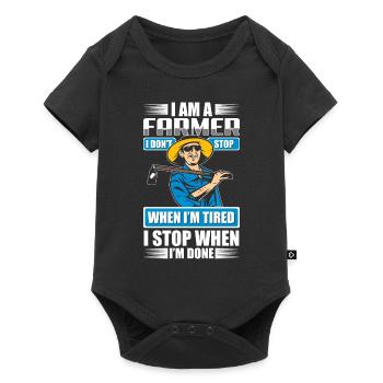 Farmer Farm Farmer - Baby Premium short-sleeve bodysuit - black - Front