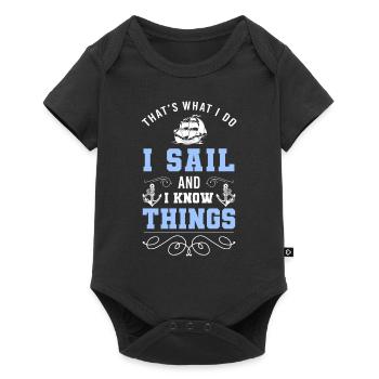 Sailing Ship Sailboat Sail Anchor - Baby Premium short-sleeve bodysuit - black - Front