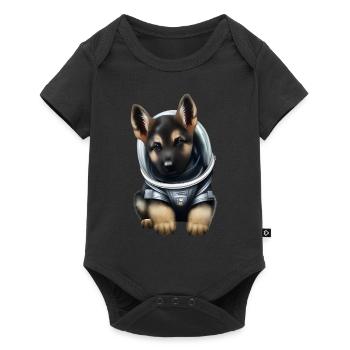 German Shepherd Astronaut - Baby Premium short-sleeve bodysuit - black - Front