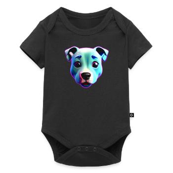 Mignon bébé pitbull dog dans un style comique coloré - Body à manches courtes Premium Bébé - noir - Devant