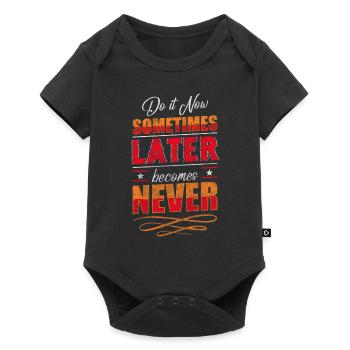 Uhr Lebenszeit Sand - Baby Premium Kurzarmbody - Schwarz - Vorne