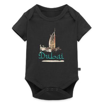 Illustration hotel Burj Al-Arab, icone de Dubai - Body à manches courtes Premium Bébé - noir - Devant
