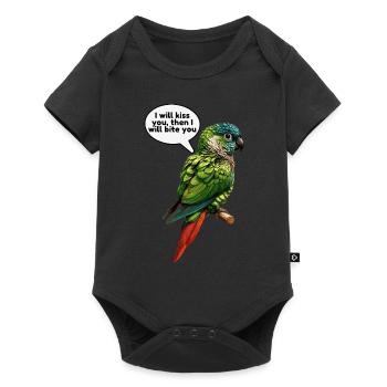 Funny Green Cheeked Conure Design - Baby Premium short-sleeve bodysuit - black - Front