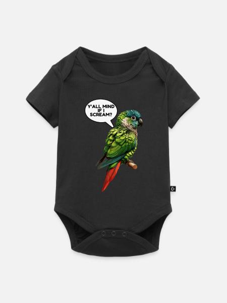 Grünwangiges Conure-Meme - Baby Premium Kurzarmbody - Schwarz