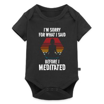 Meditation Healing Namaste Awareness - Baby Premium short-sleeve bodysuit - black - Front