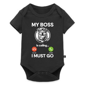 Fighting Dog Lover Rottie - Baby Premium short-sleeve bodysuit - black - Front