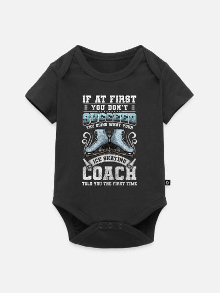 Eislaufen Cool Kunst - Baby Premium Kurzarmbody - Schwarz