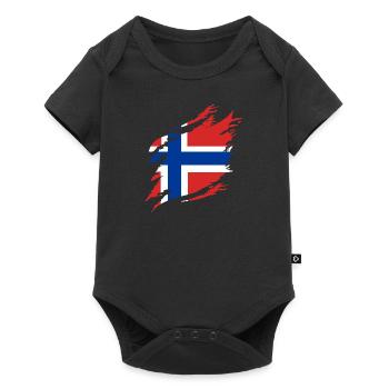 Norvège Drapeau Scandinavie Drapeau norvégien - Body à manches courtes Premium Bébé - noir - Devant