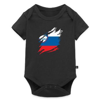 Slovenia Flag Balkan Slovenian Flag Vintage - Baby Premium short-sleeve bodysuit - black - Front