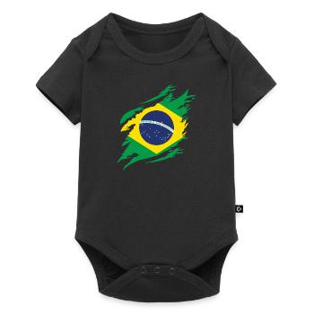Brésil Drapeau Brésilien Drapeau Amérique du Sud - Body à manches courtes Premium Bébé - noir - Devant