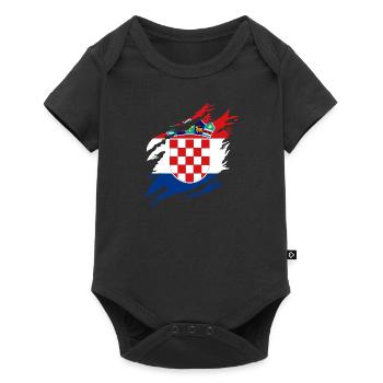 Croatie Drapeau Adriatique Zagreb Drapeau croate - Body à manches courtes Premium Bébé - noir - Devant