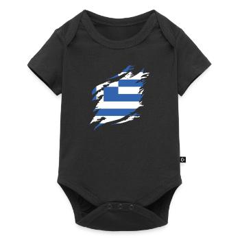 Greece Flag Hellas Athens Greek Flag - Baby Premium short-sleeve bodysuit - black - Front