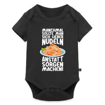 Statt Sorgen Nudeln machen - Baby Premium Kurzarmbody - Schwarz - Vorne