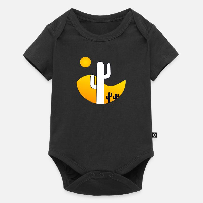 Dark landscape with cactus - Baby Premium short-sleeve bodysuit - black