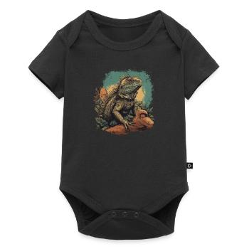 iguana branch reptiles green iguana - Baby Premium short-sleeve bodysuit - black - Front