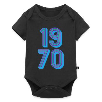 1970 Année de naissance | Couleurs changeantes - Body à manches courtes Premium Bébé - noir - Devant