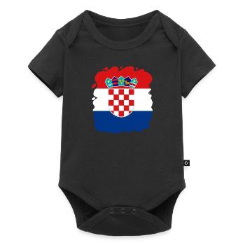 Croatia Flag Adriatic Sea Zagreb Croatian Flag - Baby Premium short-sleeve bodysuit - black - Front