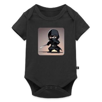 Mignon petit ninja avec épée katana - Body à manches courtes Premium Bébé - noir - Devant