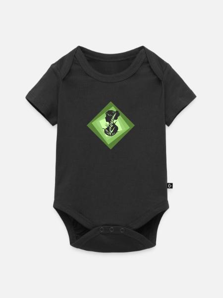 Vegan Pflanzlich Bio - Baby Premium Kurzarmbody - Schwarz