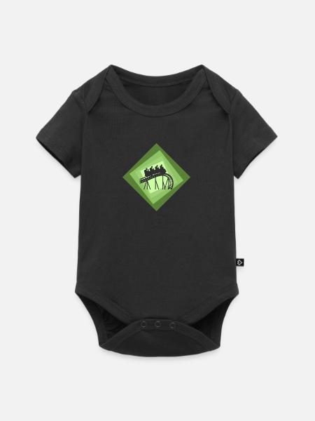 Achterbahn rollercoaster Rummel - Baby Premium Kurzarmbody - Schwarz
